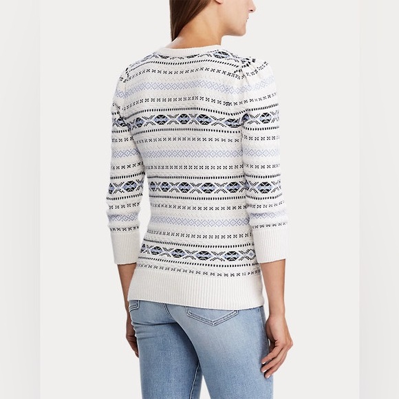 Ralph Lauren Fair Isle Cotton-Blend Sweater M - Picture 4 of 13